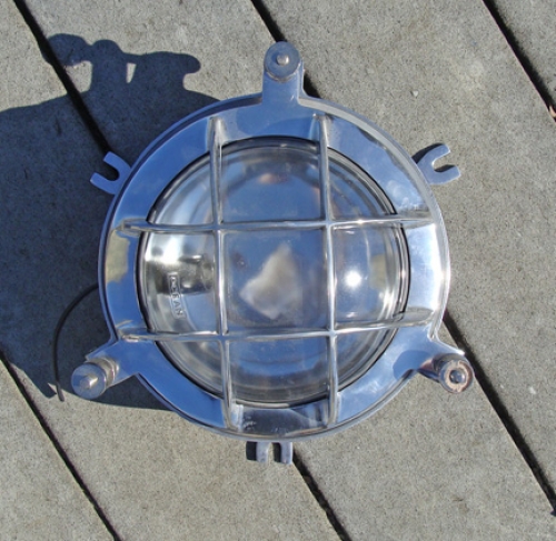 Cast Aluminum Marine "Clamshell" Light with Guard (new)